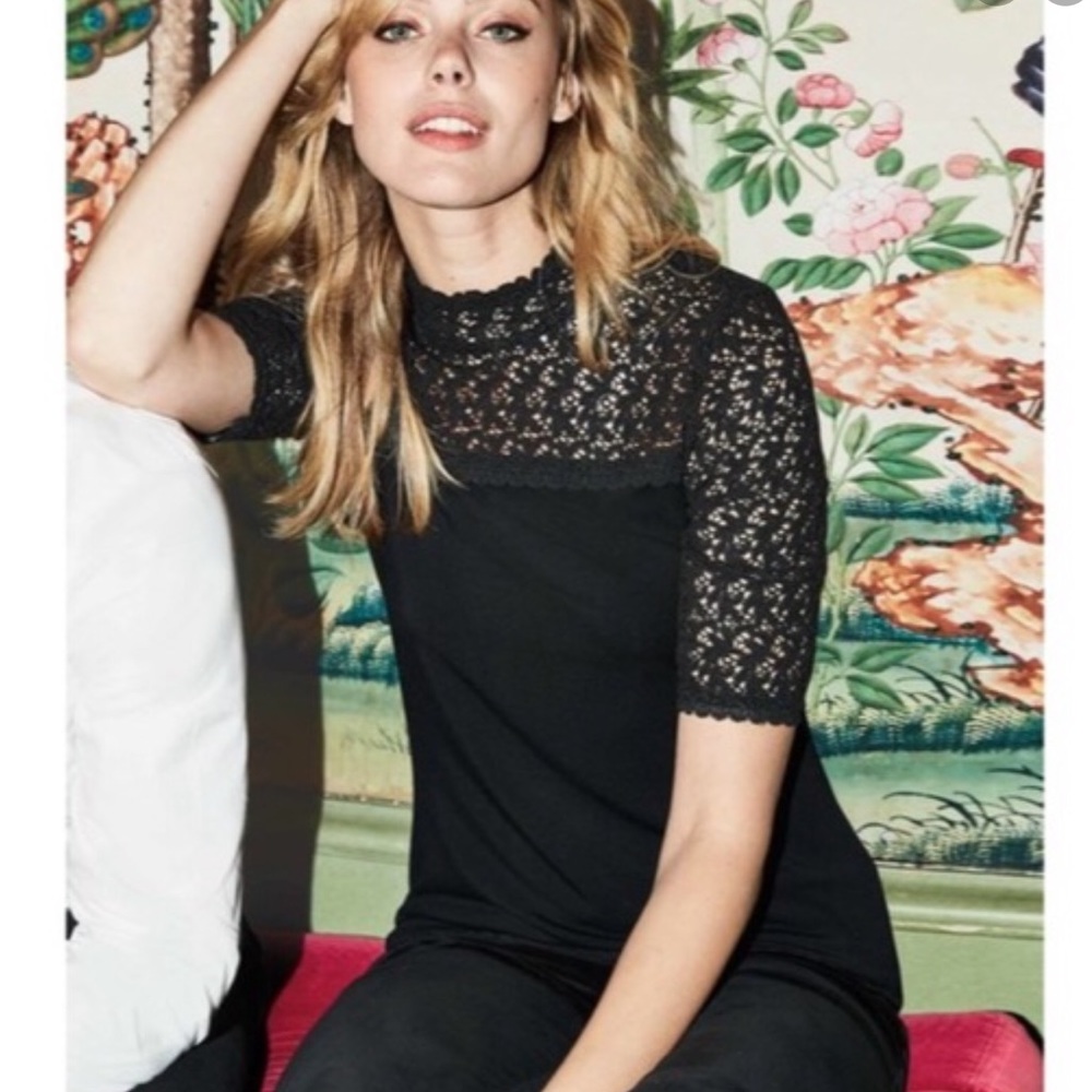 Boden Seraphina top with lace sleeves